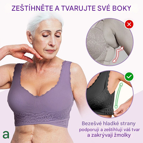 👩⚕️【S-6XL】Dámská podprsenka s boční křížovou přezkou, velká velikost, s krajkovými okraji, bez ocelových kroužků -4078586
