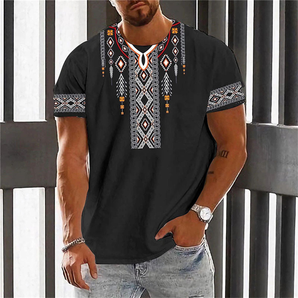 🎯👔【Kup 1 a získej 1 zdarma 💥】【M–6XL】👕 Letní pánské tričko v etnickém stylu, ve větších velikostech, dostupné ve 12 barvách
