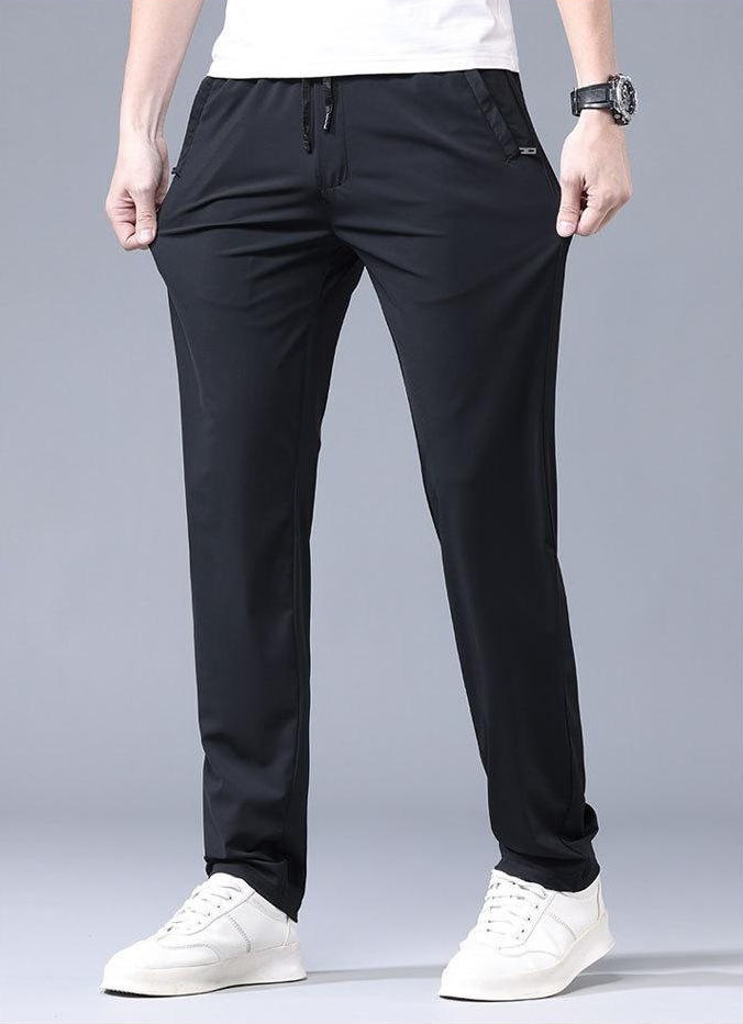 ❄️👖【Kupte 1 a získejte 1 zdarma ✨】【M–5XL】Letní tenké pánské rovné kalhoty z ledového hedvábí ✅ Vysoká elasticita ✅ Prodyšné a rychleschnoucí