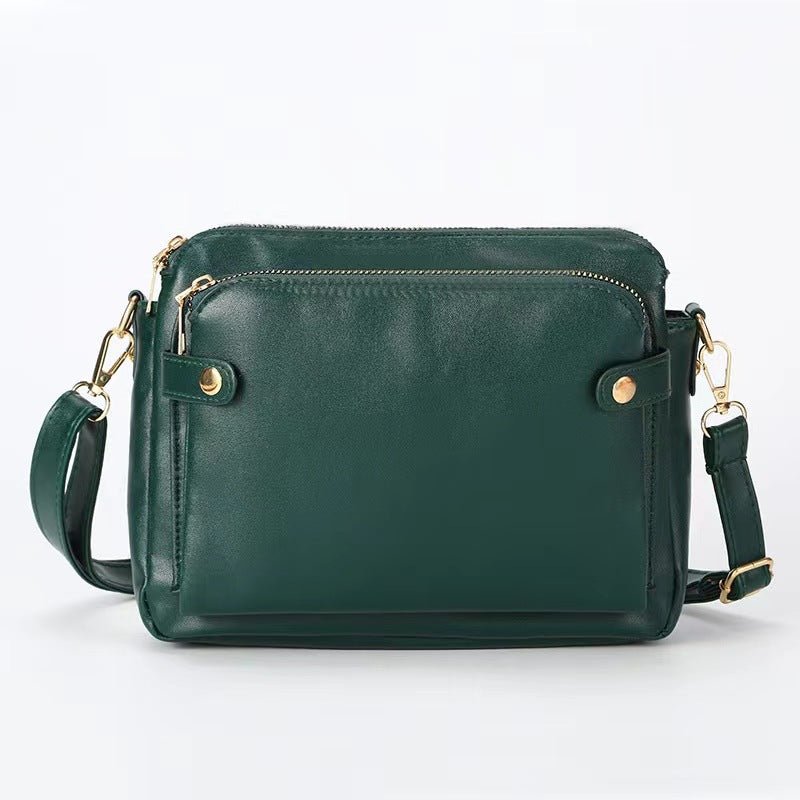 👜💃【Reducere 50% 🔥】【Capacitate mare 😍】👝💕Geantă vintage din piele pentru femei, cu capacitate mare, structură în trei straturi, piele rezistentă la uzură