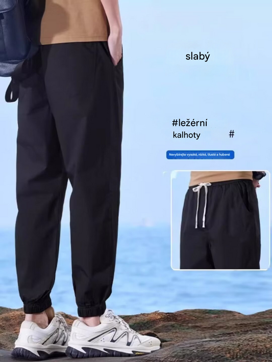💥👖【Kupte 1 a získejte 1 zdarma🔥】【M-4XL】😍 Jarní a letní pánské ležérní kalhoty větší velikosti, prodyšné a rychleschnoucí