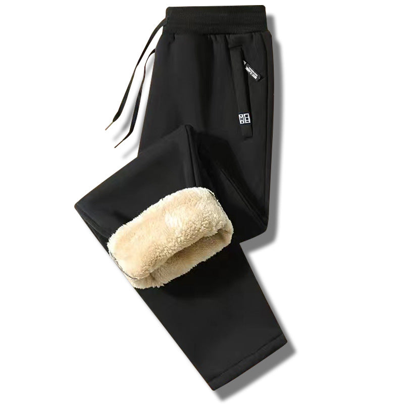 👖【🔥Sleva -46%🔥】Pánské teplé zimní sportovní kalhoty z silné jehněčí kůže, volné, hřejivé a pohodlné.