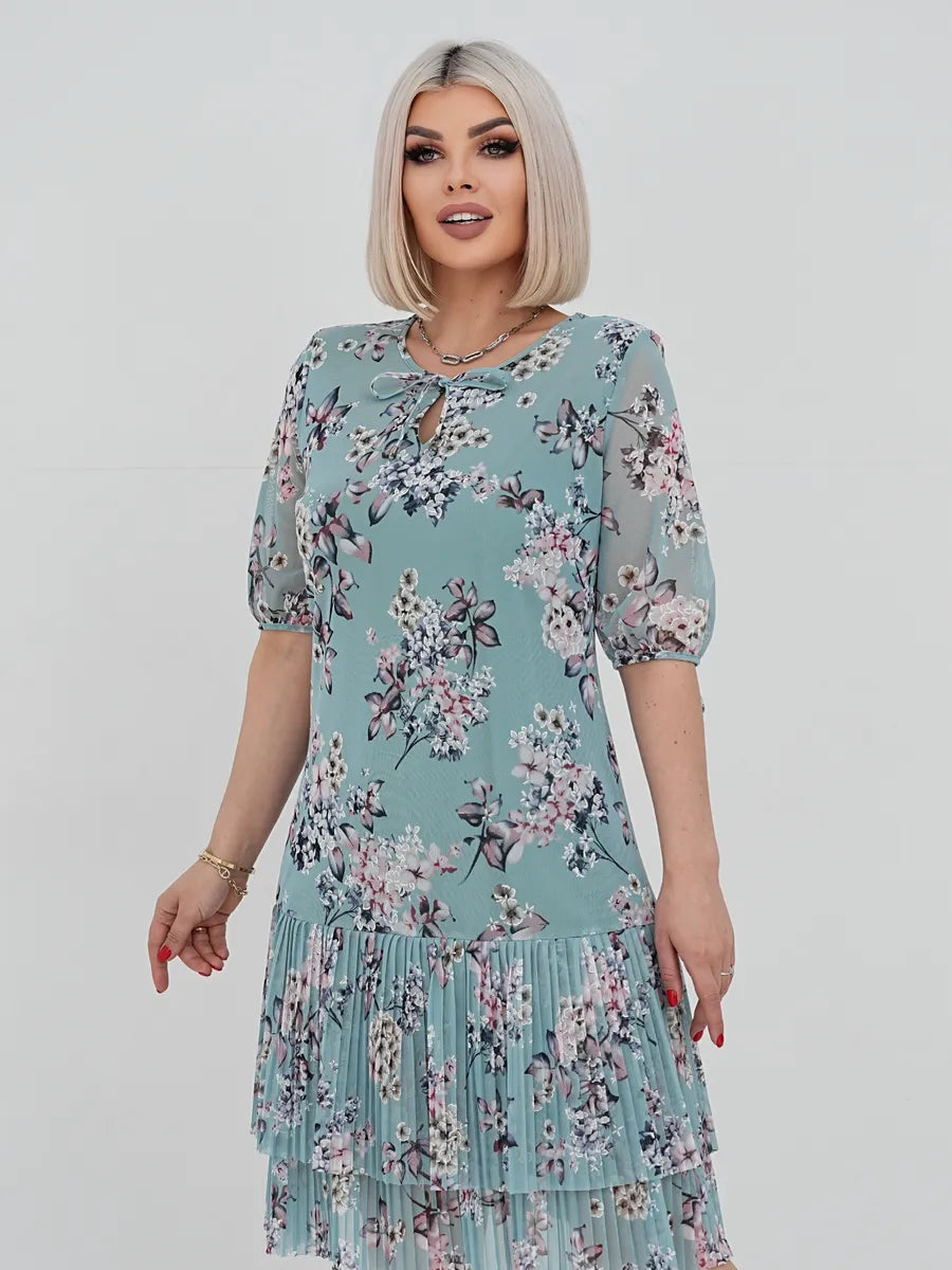 👗❤️【S-5XL】Elegancka i modna koronkowa sukienka z plisowanym wzorem --3974298