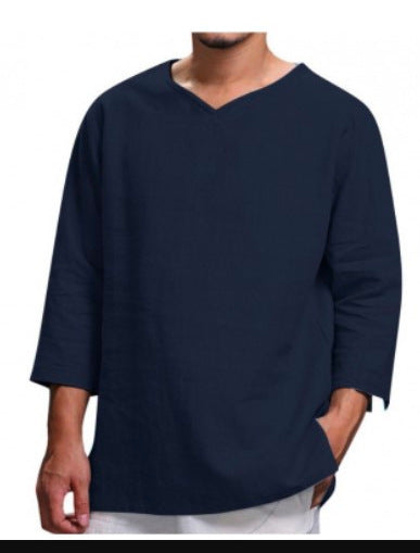 🌿【M-4XL】Novinka pro rok 2025, Pánská prodyšná bavlněná lněná košile