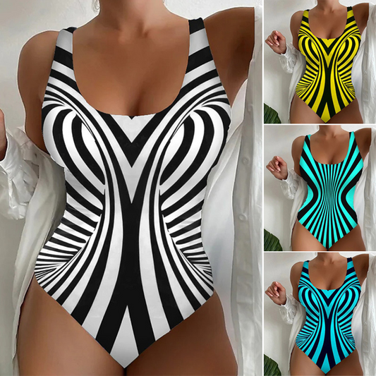 🔥👙🔥【40-120kg】Секси бански костюм с райета ✅️Плащане при доставка