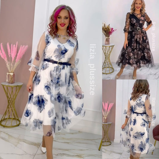 🌸💥【Časově omezená sleva】【S-5XL】Nové elegantní šaty s potiskem