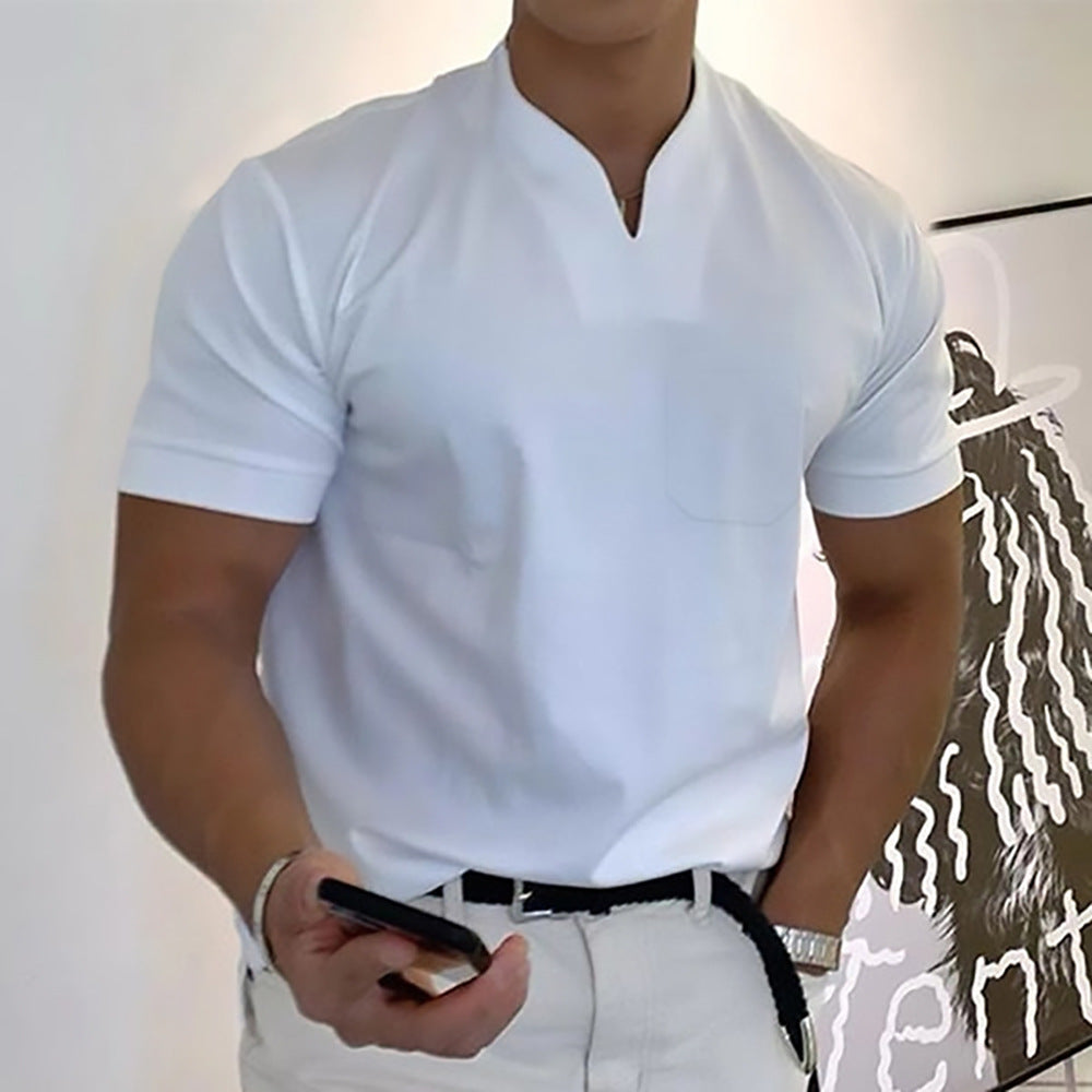 💪👔【Kup 1, a 2 dostaniesz gratis🔥】【S-5XL】💪😍 Męska koszulka sportowa z krótkim rękawem w dużym rozmiarze, letnia koszulka polo z dekoltem w serek, elastyczna bawełniana koszulka fitness