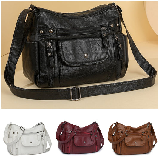 🎒Nová měkká kožená crossbody kabelka, jedno rameno, vícevrstvá, 2025 --3988843