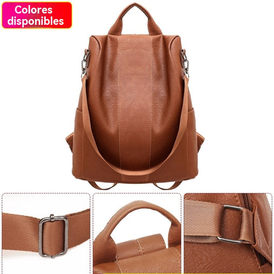 🎒Descuento -48%🔥🔥 Mochila para mujer elegante y multifuncional, hecha de cuero suave; se puede usar en uno o ambos hombros.