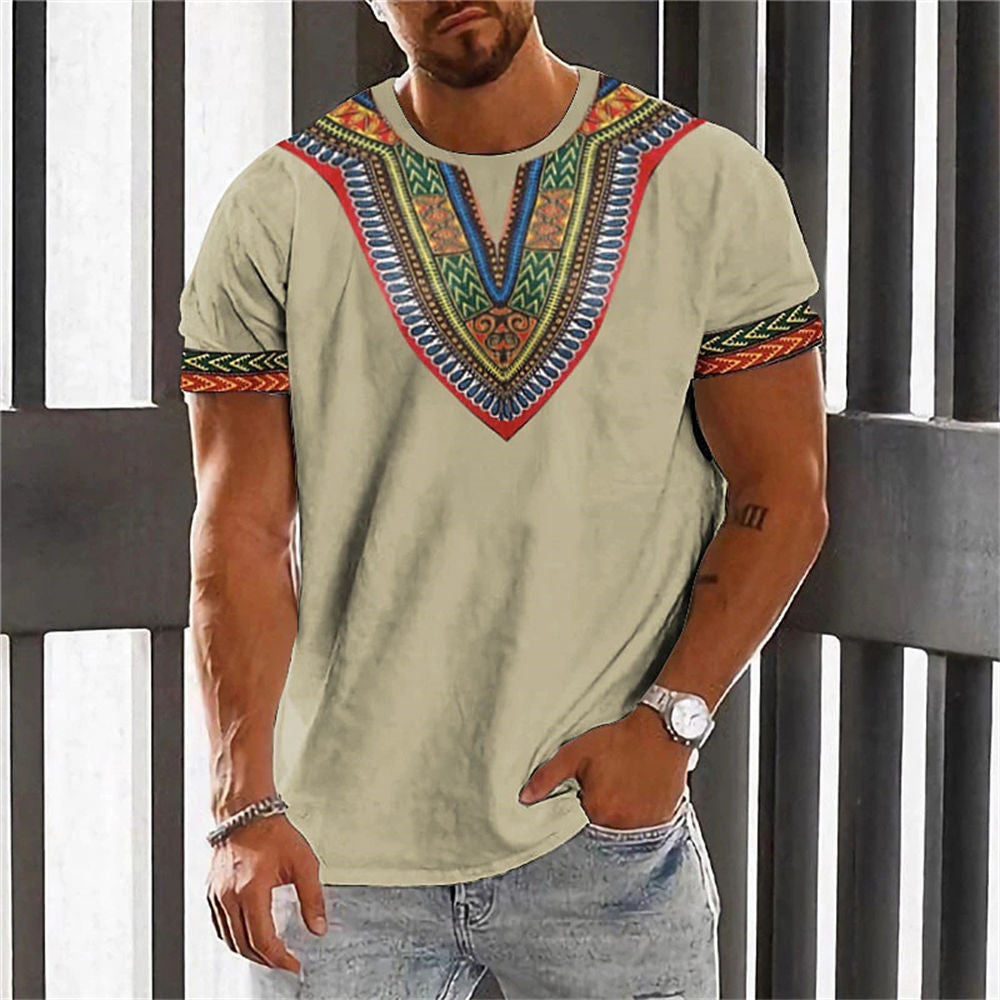 🎯👔【Kup 1 a získej 1 zdarma 💥】【M–6XL】👕 Letní pánské tričko v etnickém stylu, ve větších velikostech, dostupné ve 12 barvách