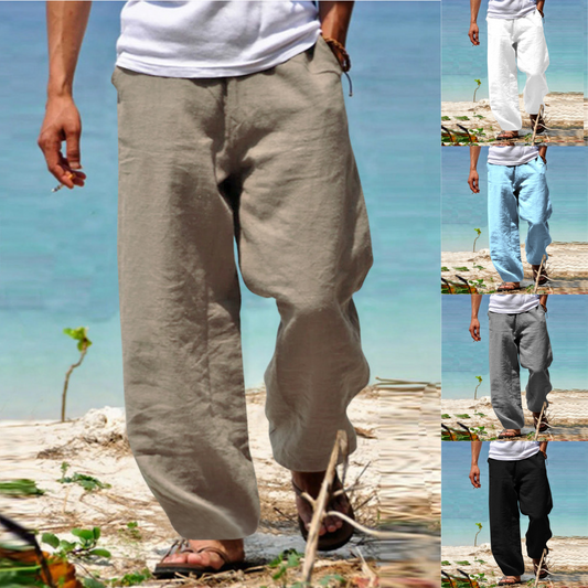 👖🕺【Sleva 50 % 🔥】【S–5XL】😍 Letní pánské kalhoty s volným rovným střihem, ve velkých velikostech, dostupné v 8 barvách