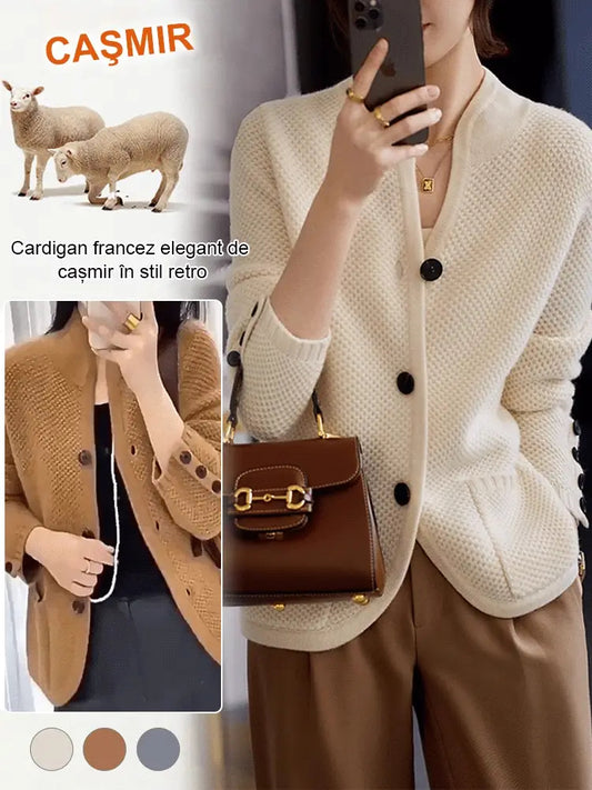 🔥Časově omezená nabídka🔥 Módní retro francouzský kašmírový kardigan - 4097154