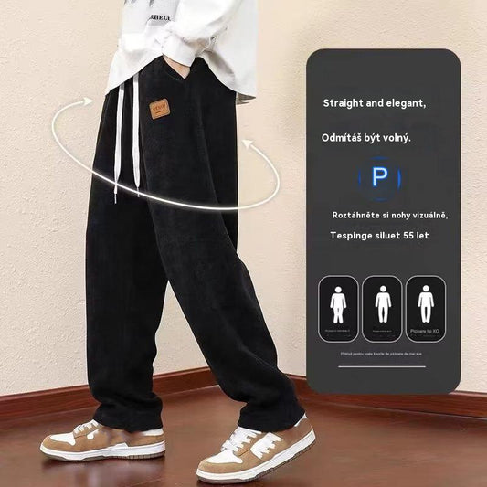 🔥Sleva -49%🔥【M-3XL】😎 Pánské zimní kalhoty s rovnými nohavicemi a sametovou podšívkou