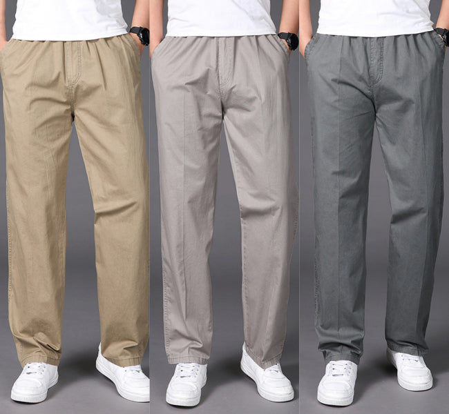 💥👖😍【50% zniżki🔥】【S-6XL】 Męskie spodnie letnie w dużych rozmiarach, szersze i luźne, z gumką w pasie