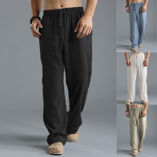 👖🌿【Sleva 50 % 🔥】【S–5XL】😍 Pánské volné lněné kalhoty, dlouhé, široké a pohodlné, dostupné ve větších velikostech a 8 barvách