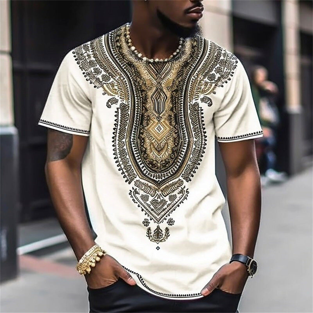 🎯👔【Kup 1 a získej 1 zdarma 💥】【M–6XL】👕 Letní pánské tričko v etnickém stylu, ve větších velikostech, dostupné ve 12 barvách