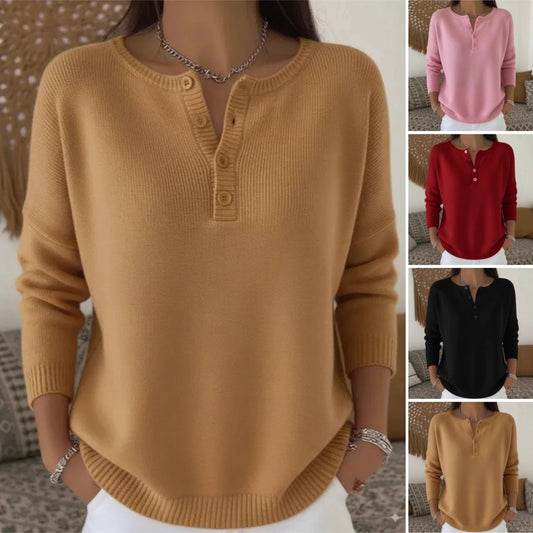 【S–3XL】Nový kvalitní pletený svetr s kabátovým zapínáním na knoflíky a výstřihem do V · Příjemný materiál, pohodlný na zimu i každodenní nošení