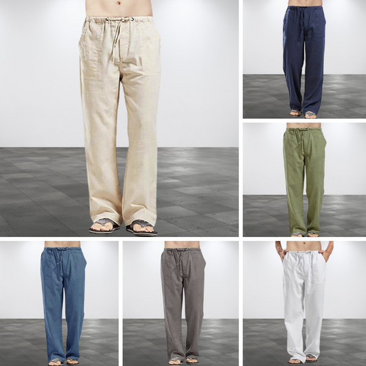 💥😎【50% kedvezmény 🔥】【S–5XL】🌈 Nagyméretű férfi szabadidőnadrág pamutból és lenből, 12 színben