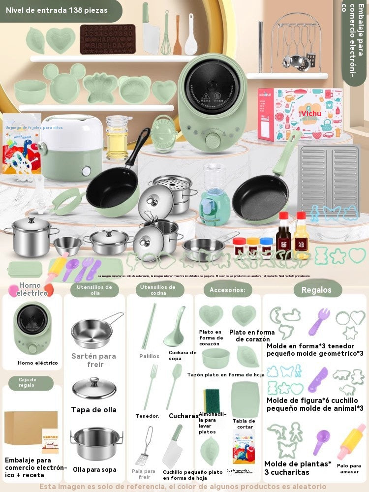 🎁【El mejor regalo para niños】👨🍳 Mini juguete de cocina para niños, cocinable y comestible