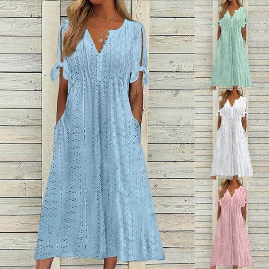 💋【🏆Bestseller】【S-5XL】😍Jednoduché dámské šaty větší velikosti v jednobarevné, volné a ležérní.