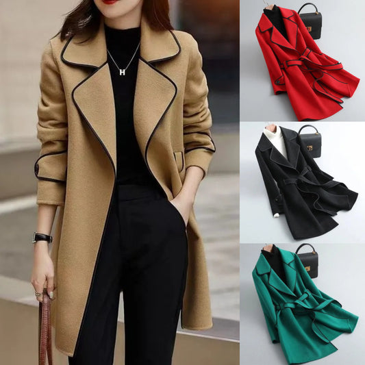 🔥🔥【49% kedvezmény】【M-4XL】👩 Új 2025 őszi-téli női koreai középhosszú, kétoldalas kasmír kabát