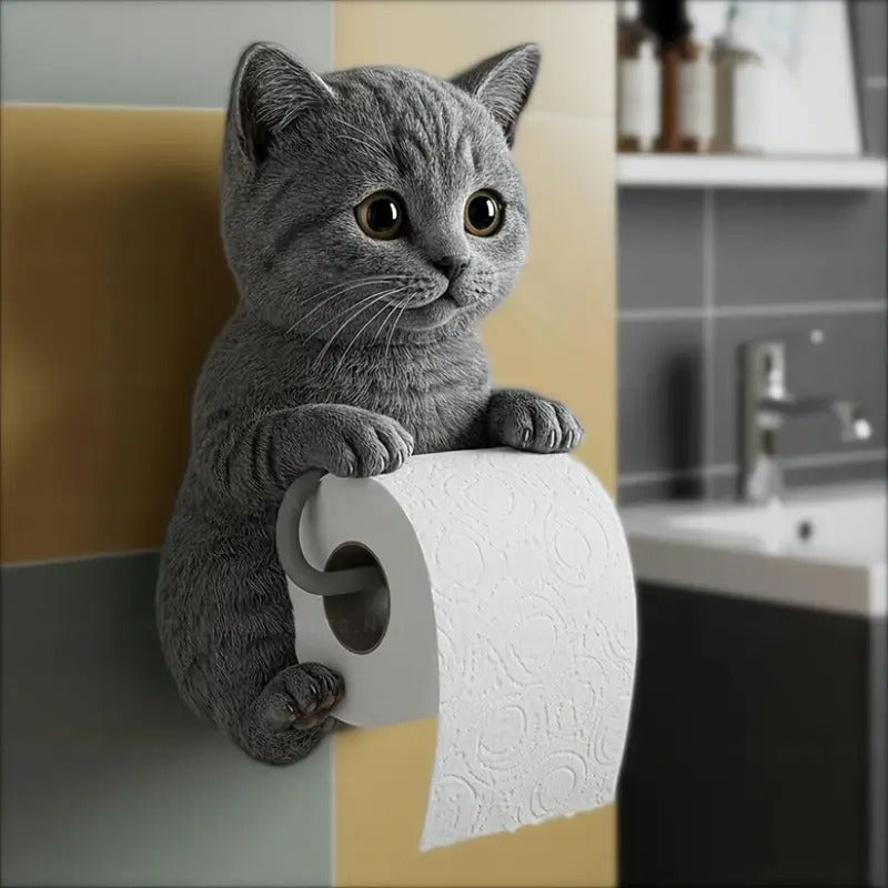 🐱【Az év forró kiárusítása】💥Aranyos macskás WC-papír tartó✨📦Ingyenes szállítás – raktáron