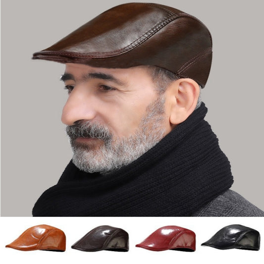 ✨🔥Pánský retro kožený baret prémiové kvality ✅Dobírka