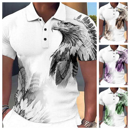🦅【S-6XL】👕👕 Léto 2025 Nové pánské trendy tričko s 3D potiskem orla --3974710