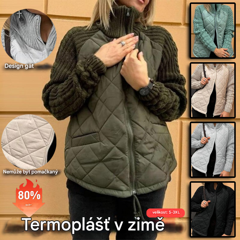 🔥【S-3XL】Podzimní a zimní 2025 Nová módní dámská bavlněná bunda se stojáčkem a zipem