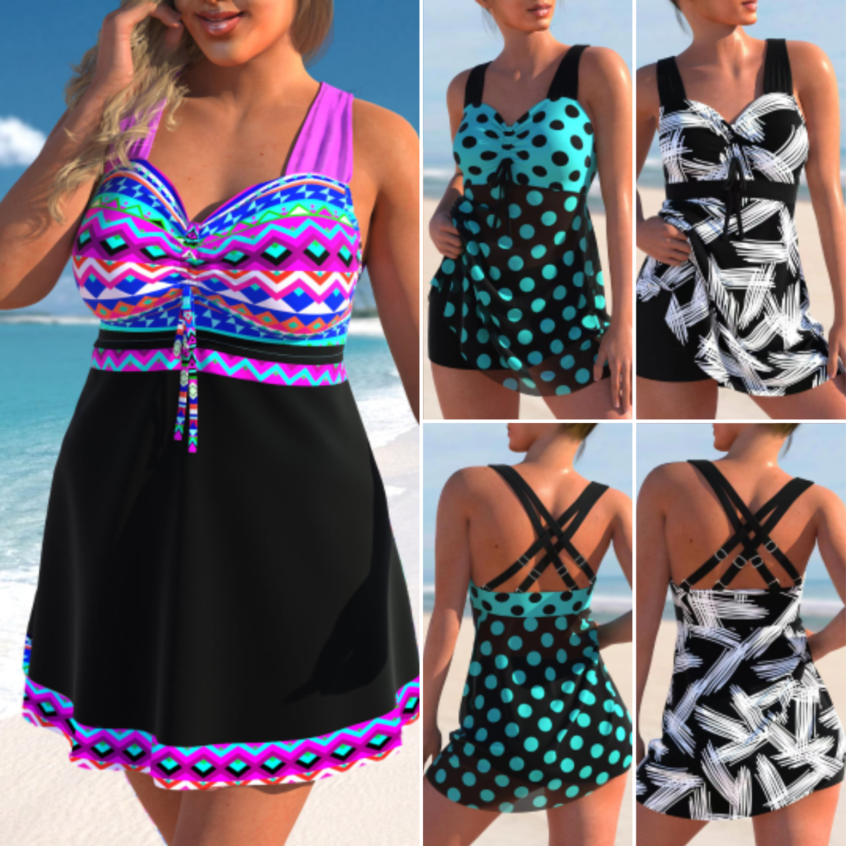 🩱🏖️【50% zniżki 😍】【S-4XL】🌴2025 nowy duży damski kostium kąpielowy z nadrukiem, szybkoschnący i oddychający