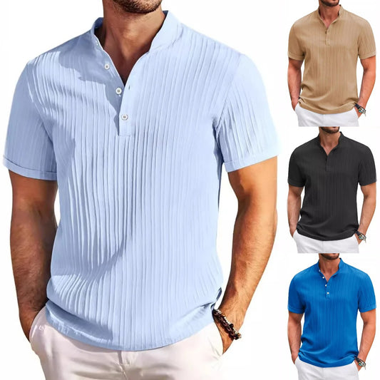 🔥【Korlátozott kedvezmény 🔥】Laza retro férfi henley ing pamutból és lenből