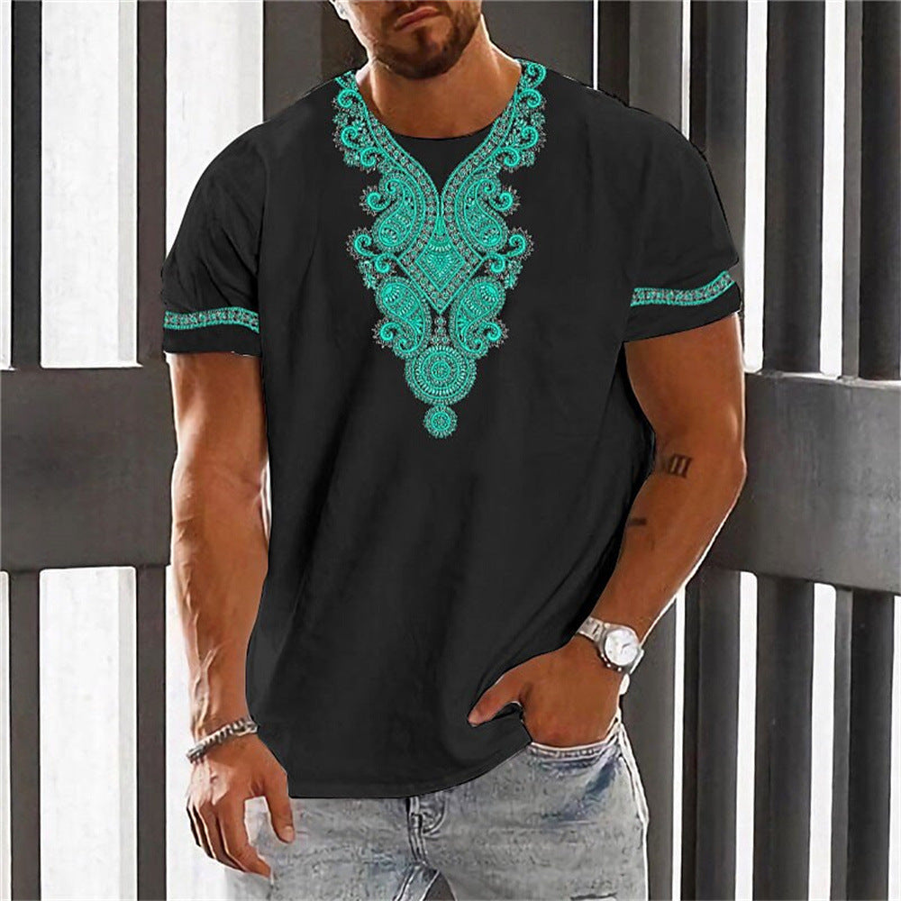 🎯👔【Kup 1 a získej 1 zdarma 💥】【M–6XL】👕 Letní pánské tričko v etnickém stylu, ve větších velikostech, dostupné ve 12 barvách
