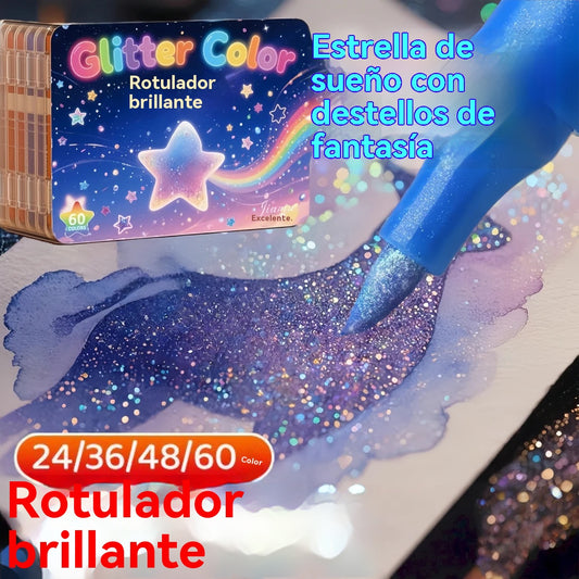 【36 colores】🔥✨️Set de iluminadores flash de doble punta