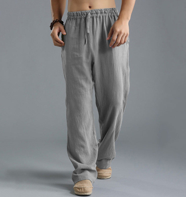 👖🌿【Sleva 50 % 🔥】【S–5XL】😍 Pánské volné lněné kalhoty, dlouhé, široké a pohodlné, dostupné ve větších velikostech a 8 barvách