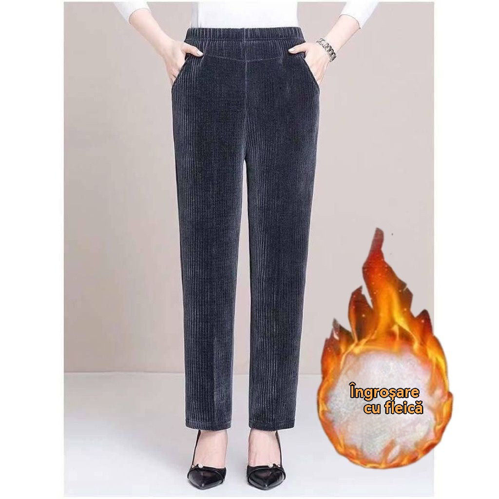 🔥🔥 Sleva -48%🔥【M-4XL】Dámské volné manšestrové termo kalhoty na podzim a zimu