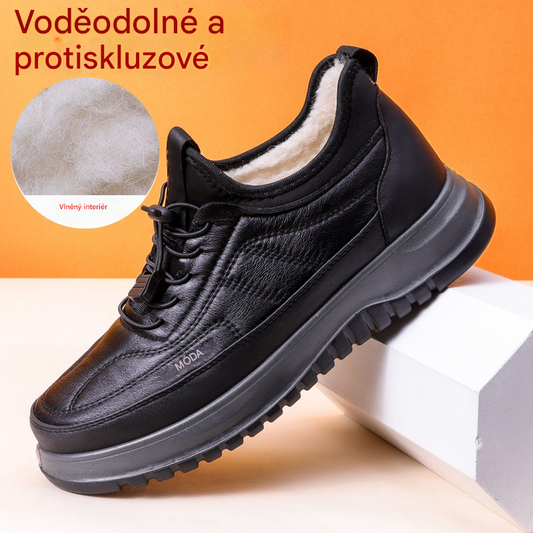 ⛄🔥【39-45】Nová pánská zimní ležérní sportovní obuv z roku 2025, pravá kůže, nepromokavá, s měkkou sametovou podrážkou