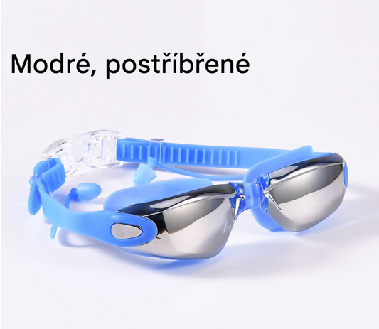 👓【Kup 1, získej 1 zdarma 🔥🔥】【S pouzdrem na brýle】Vysoce kvalitní elektrolytické silikonové plavecké brýle, vodotěsné a proti zamlžování