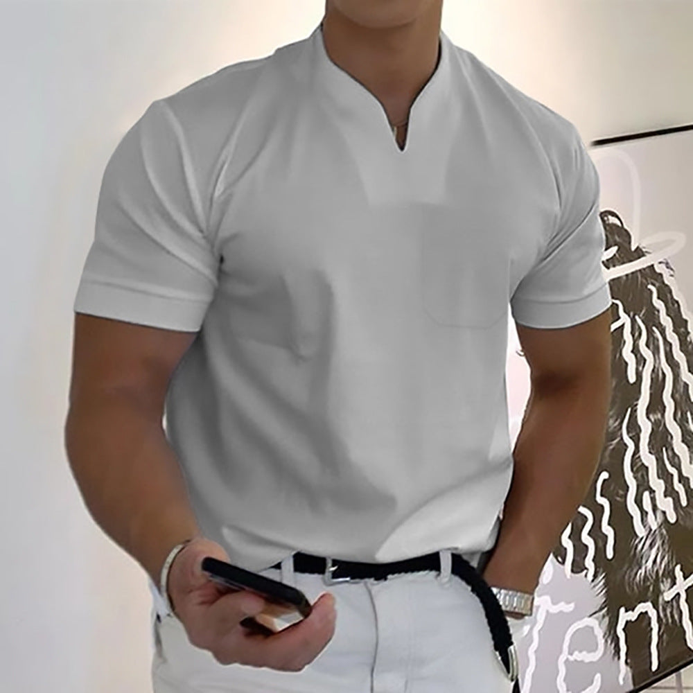 💪👔【Kup 1, a 2 dostaniesz gratis🔥】【S-5XL】💪😍 Męska koszulka sportowa z krótkim rękawem w dużym rozmiarze, letnia koszulka polo z dekoltem w serek, elastyczna bawełniana koszulka fitness 
