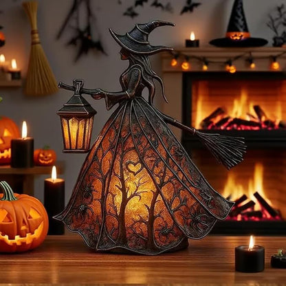 🧙‍‍♀️Lámpara de bruja de Halloween, linterna decorativa gótica aterradora, patrón de lámpara de mesa decorativa único, luz de noche con patas.