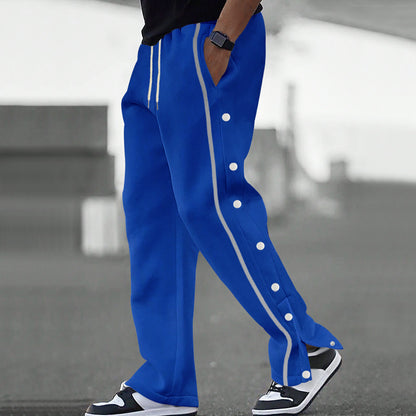 👖🔥Pánské sportovní volnočasové kalhoty s knoflíky, nové podzim 2025, rovné kalhoty se šňůrkou