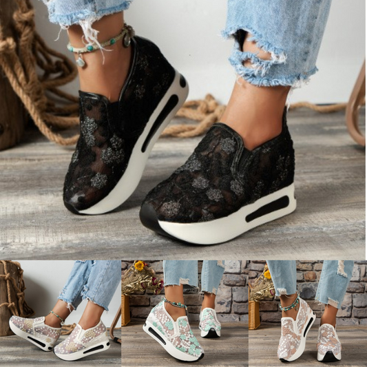🌸👟【Sleva 50 % 🔥】【36–44】Dámské letní volnočasové tenisky ze síťoviny s hrubou podrážkou