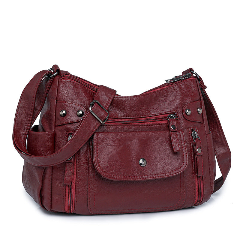 🎒Nová měkká kožená crossbody kabelka, jedno rameno, vícevrstvá, 2025 --3988843