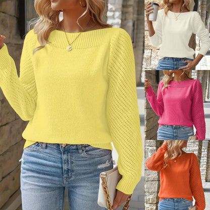 ✨🔥【XS-2XL】Nový jednobarevný svetr/pletenina s dlouhým rukávem