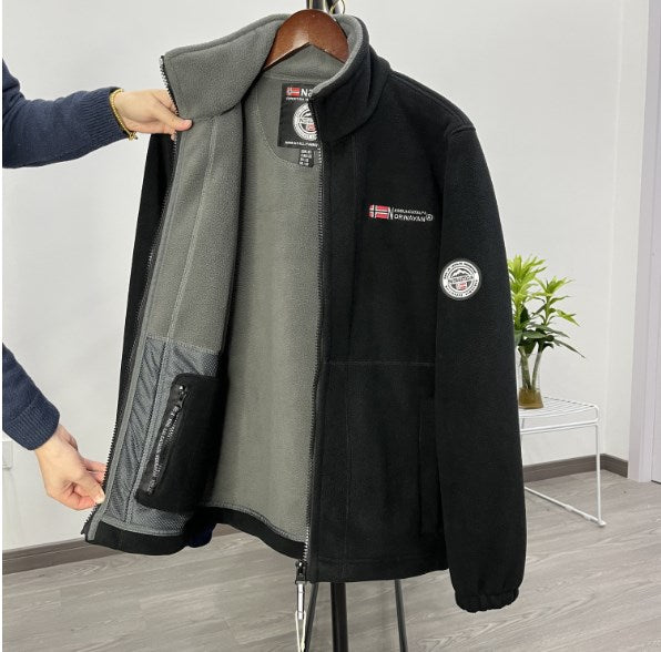 Pánská silná sametová fleecová bunda, podzim a zima, teplá, lehká, velká velikost -4108542