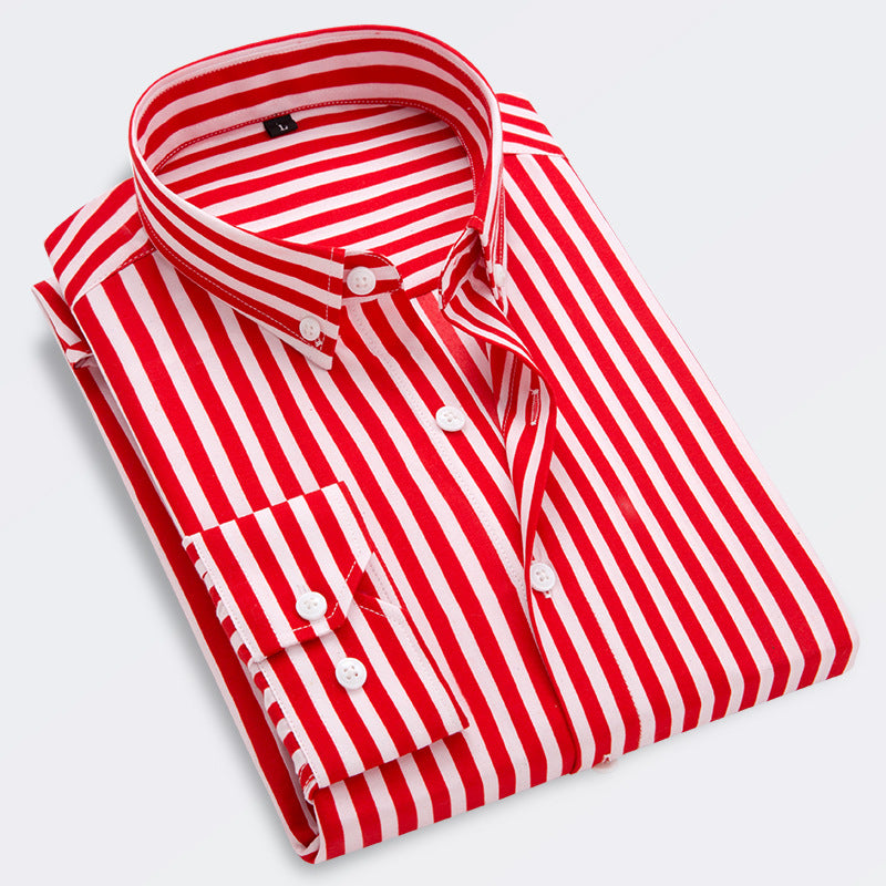 👔【M-5XL】Pánská neformální obchodní košile s pruhy s dlouhým rukávem