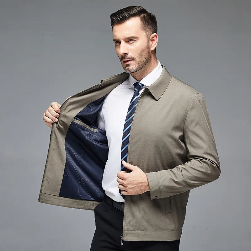 🔥🔥【Sleva 50 %】Klasické pánské sako–bunda na zip s bočními knoflíky