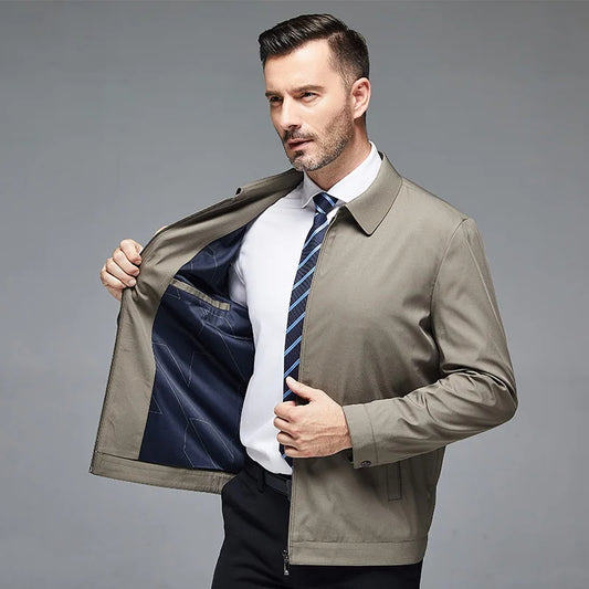 🔥🔥【Sleva 50 %】Klasické pánské sako–bunda na zip s bočními knoflíky