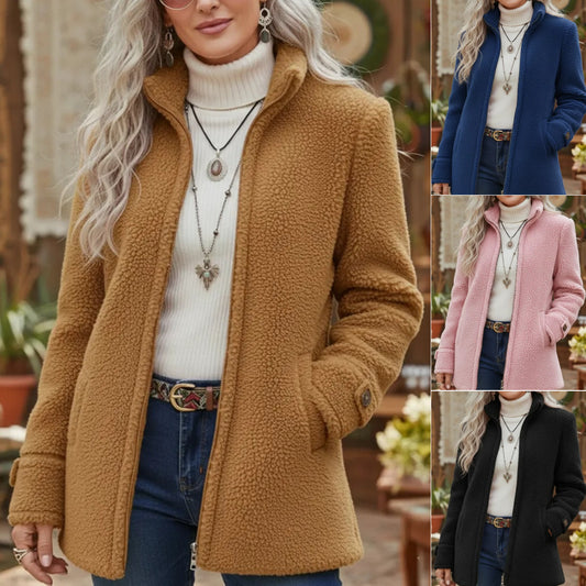 🛒Sleva 46%🔥【40-100 kg】Dámská ležérní fleecová bunda se zipem