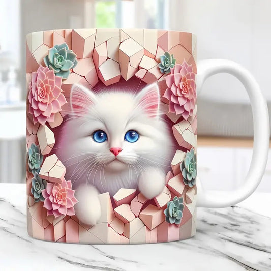 🐱【Kup 1, získej 1 zdarma✨】Kočičí hrnek na kávu / vodu 📦Doprava zdarma – skladem