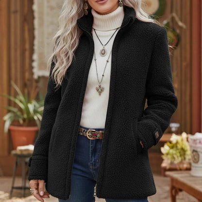 🛒Descuento -46%🔥【40-100kg】Chaqueta casual de lana para mujer con cremallera y forro polar